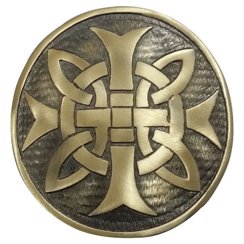 St Lazaro Brass Celtic Cross Brooch