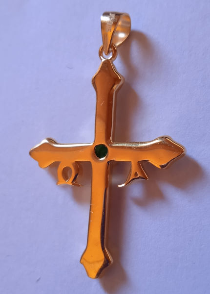 Gold Plated Victory Cross with Zircon Stones
