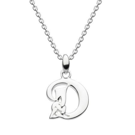 Letter D - Silver Celtic Initial Pendant