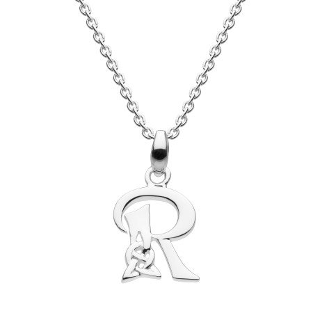 Letter R - Silver Celtic Initial Pendant