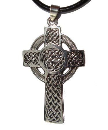 Silver Celtic Cross Knotwork Pendant