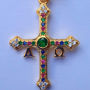 Small Gold Plated Victory Cross with Stones