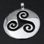 Celtic Triskele and Circle Silver Pendant