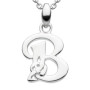 Letter B - Silver Celtic Initial Pendant