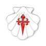 Cross of St James and Scallp Shell Lapel Pin